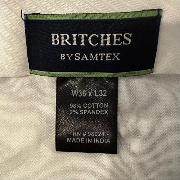 Britches By Samtex Seersucker Pant Mens Stripe Cotton Stretch Blue White W36 L32 - Picture 7 of 8